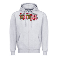 Heather Grey valentines day nurse Zipper Hoodie - NancyCooperArtShop