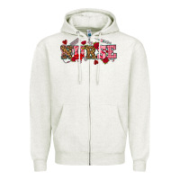 Oatmeal Heather valentines day nurse Zipper Hoodie - NancyCooperArtShop
