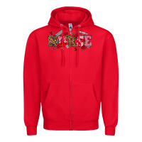 Red valentines day nurse Zipper Hoodie - NancyCooperArtShop