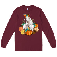 Burgundy Goat family fall pumpkins gemstone Long Sleeve Tee - Artiststas