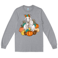 Heather Grey Goat family fall pumpkins gemstone Long Sleeve Tee - Artiststas