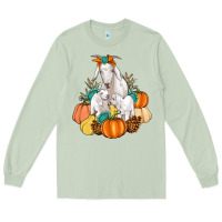 Matcha Goat family fall pumpkins gemstone Long Sleeve Tee - Artiststas