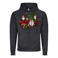 Vintage Black christmas gnomes with truck Vintage Hoodie - RanaPortraitStore