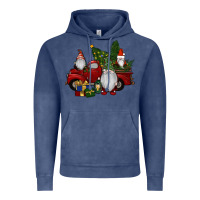 Vintage Denim christmas gnomes with truck Vintage Hoodie - RanaPortraitStore