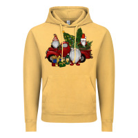 Vintage Mustard christmas gnomes with truck Vintage Hoodie - RanaPortraitStore