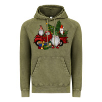 Vintage Olive christmas gnomes with truck Vintage Hoodie - RanaPortraitStore