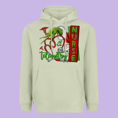 Grinch Hand Telemetry Nurse Heavyweight Hoodie Designed By Nancycooperartshop