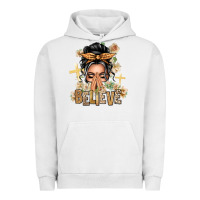 Pigment Lunar Rock Gray Hair Believe Praying Caucasian Messy Bun Urban Hoodie - texasbilliewilder