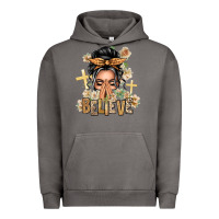 Pigment Tornado Gray Hair Believe Praying Caucasian Messy Bun Urban Hoodie - texasbilliewilder