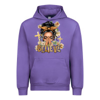 Tulip Gray Hair Believe Praying Caucasian Messy Bun Urban Hoodie - texasbilliewilder