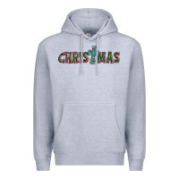 Heather Grey christmas cross Premium Hoodie - AdoDesignShop