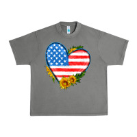 Tornado usa flag heart with sunflower Urban Heavy Tee - HRA Design Shop