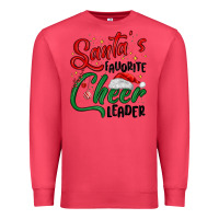 Cardinal santa s favorite cheer leader Premium Sweatshirt - MaliasSmallBusiness