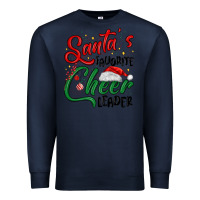 Navy santa s favorite cheer leader Premium Sweatshirt - MaliasSmallBusiness