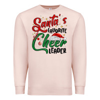 Pale Pink santa s favorite cheer leader Premium Sweatshirt - MaliasSmallBusiness