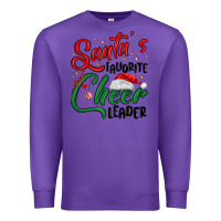 Purple santa s favorite cheer leader Premium Sweatshirt - MaliasSmallBusiness