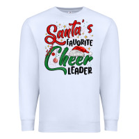 White santa s favorite cheer leader Premium Sweatshirt - MaliasSmallBusiness