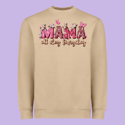 Mama All Day Everyday Heavyweight Sweatshirt Designed By Zillion Design Studio