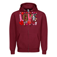 Burgundy valentines day love nurse Zipper Hoodie - NancyCooperArtShop
