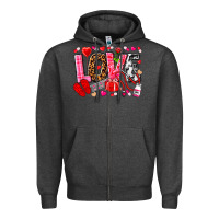 Charcoal Heather valentines day love nurse Zipper Hoodie - NancyCooperArtShop
