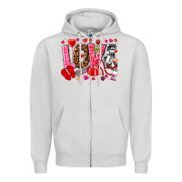 Dove Grey valentines day love nurse Zipper Hoodie - NancyCooperArtShop