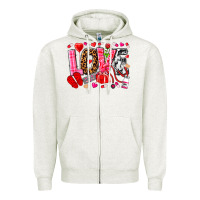 Oatmeal Heather valentines day love nurse Zipper Hoodie - NancyCooperArtShop