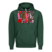 Sports Green valentines day love nurse Zipper Hoodie - NancyCooperArtShop