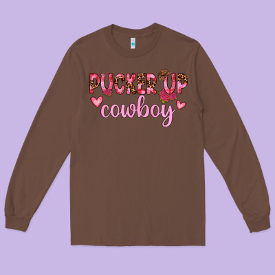 Pucker Up Cowboy Long Sleeve Tee Designed By Jahusdesignshop