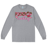 Heather Grey pucker up cowboy Long Sleeve Tee - JahusDesignShop
