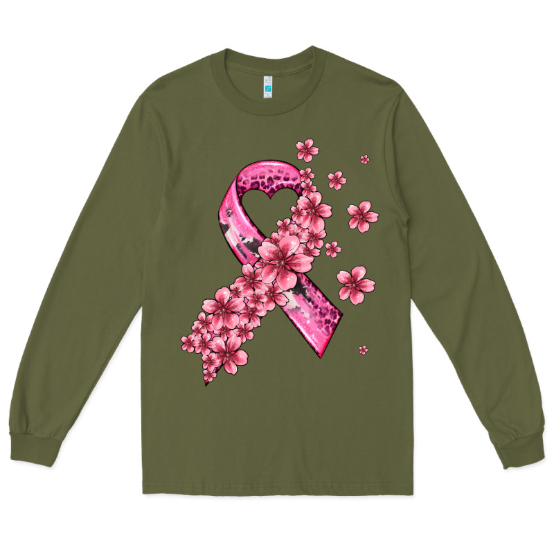 Pink Cancer Ribbon Long Sleeve Tee by AdoDesignShop | Teevron