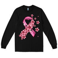 Black pink cancer ribbon Long Sleeve Tee - AdoDesignShop