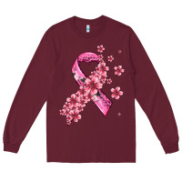 Burgundy pink cancer ribbon Long Sleeve Tee - AdoDesignShop