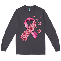 Smoke pink cancer ribbon Long Sleeve Tee - AdoDesignShop
