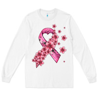 White pink cancer ribbon Long Sleeve Tee - AdoDesignShop
