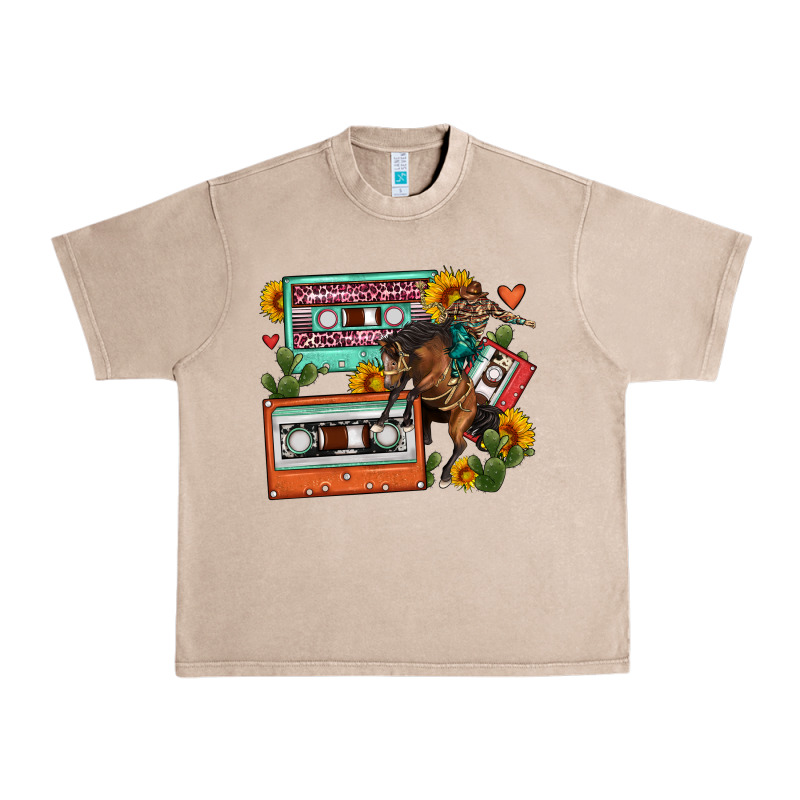 Rodeo Sunflower Cactus Cassette Urban Heavy Tee by FaDigitalArtStudio | Teevron