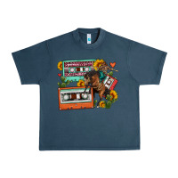 Midnight Navy rodeo sunflower cactus cassette Urban Heavy Tee - FaDigitalArtStudio