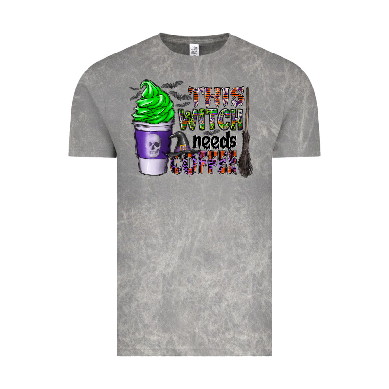 This Witch Needs Coffee Vintage Tee by CowhideDigitalArt | Teevron