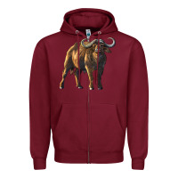 Burgundy Buffalo Zipper Hoodie - LillyAllenDesigns
