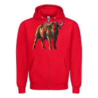 Red Buffalo Zipper Hoodie - LillyAllenDesigns