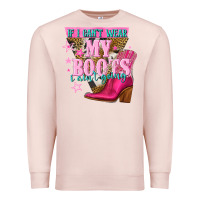 Pale Pink if i cant wear my boots i aint going Premium Sweatshirt - NancyCooperArtShop