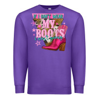 Purple if i cant wear my boots i aint going Premium Sweatshirt - NancyCooperArtShop