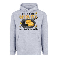 Heather Grey some of yalls biscuits aint done in the middle Heavyweight Hoodie - MaliasSmallBusiness