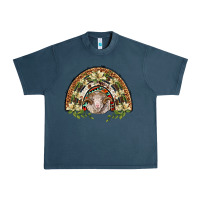 Midnight Navy merino wool ram lily rainbow Urban Heavy Tee - BarkalooDesign