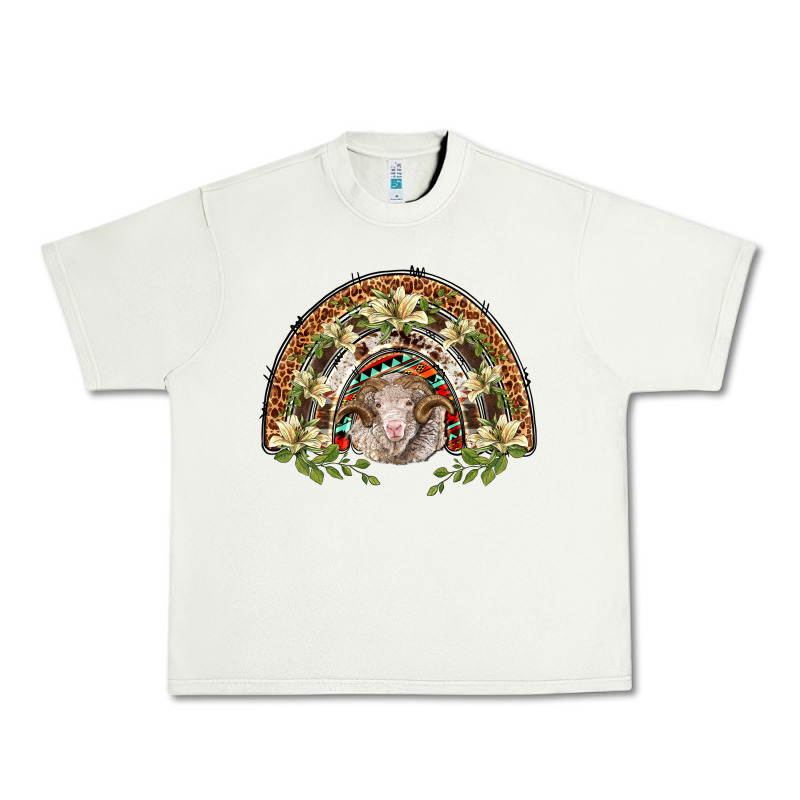 Merino Wool Ram Lily Rainbow Urban Heavy Tee by BarkalooDesign | Teevron