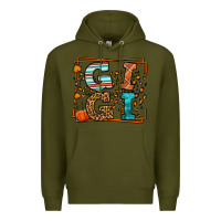 Army Green Fall Autumn Leopard Gigi Premium Hoodie - LillyAllenDesigns