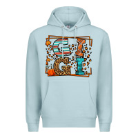 Blue Mist Fall Autumn Leopard Gigi Premium Hoodie - LillyAllenDesigns