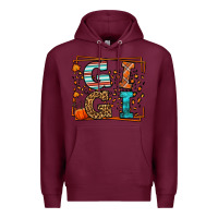 Burgundy Fall Autumn Leopard Gigi Premium Hoodie - LillyAllenDesigns