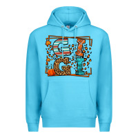 Ocean Blue Fall Autumn Leopard Gigi Premium Hoodie - LillyAllenDesigns
