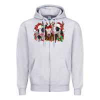 Heather Grey funny christmas heifers Zipper Hoodie - Jasminsmagicworld