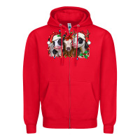 Red funny christmas heifers Zipper Hoodie - Jasminsmagicworld